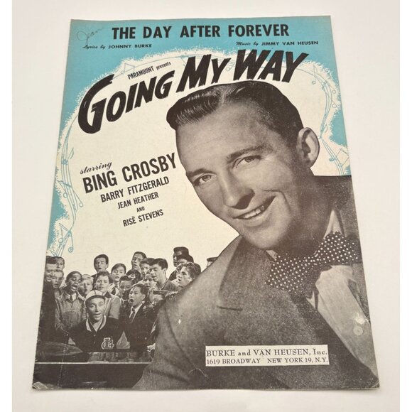 The Day After Forever Vtg Piano Sheet Music Bing Crosby Going My Way 1944 - Picture 6 of 6